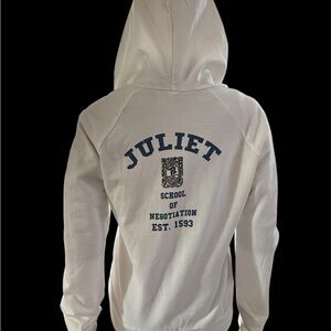 Juliet white zip up hoodie